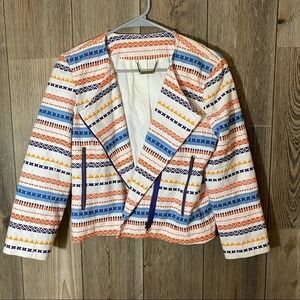 𝅺trina Turk Embroidered Zip Front Blazer Size 4